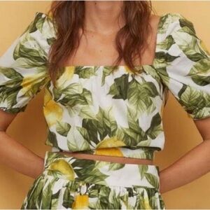 H&M • Lemon Print Crop Top